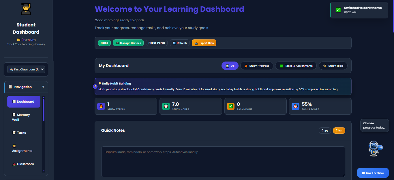 Student dashboard